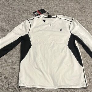 Spyder Men's Long Sleeve Shirt in White and Black